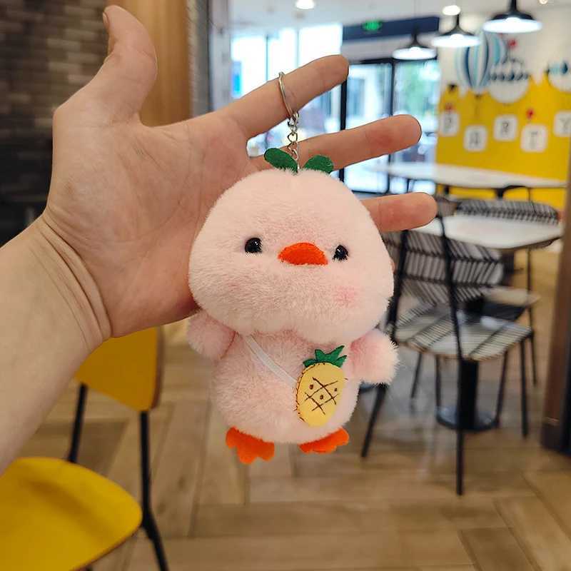Fashion Plush Keychain Cute Duck Pendant Doll Soft Stuffed Animal Keyring Bag Hanging Charms Decoration Car Key AccessoriesL240729