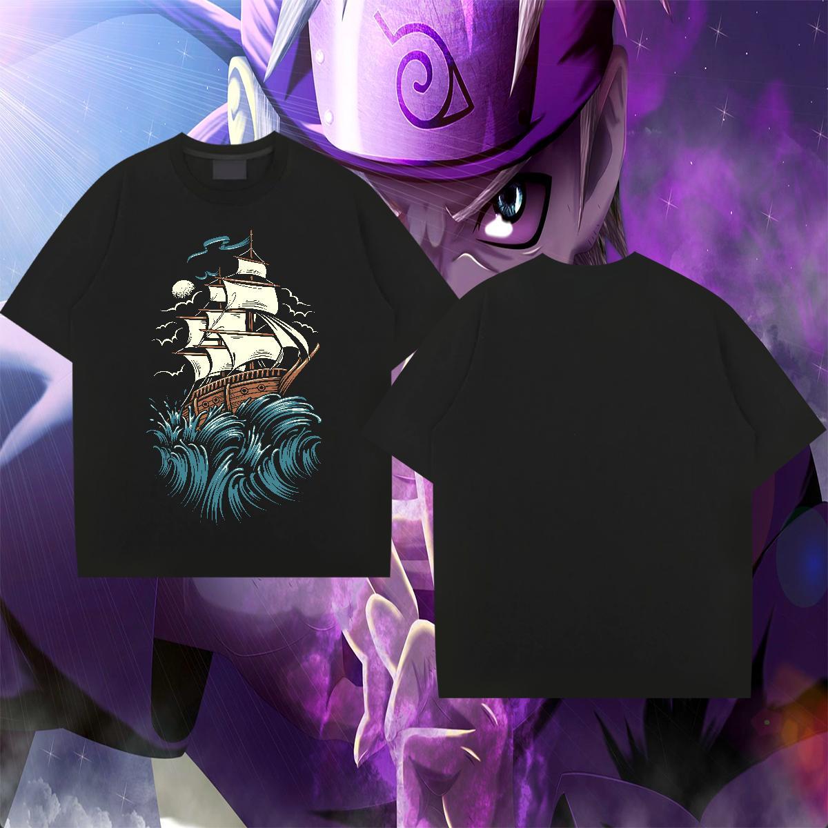 Cool Design Men Clothes T-Shirt 230g Pure Cotton Anime Printing Street ship Custom Print Plus Size O-Neck Short Sleeve DIY Customized T Shirts Men Pol