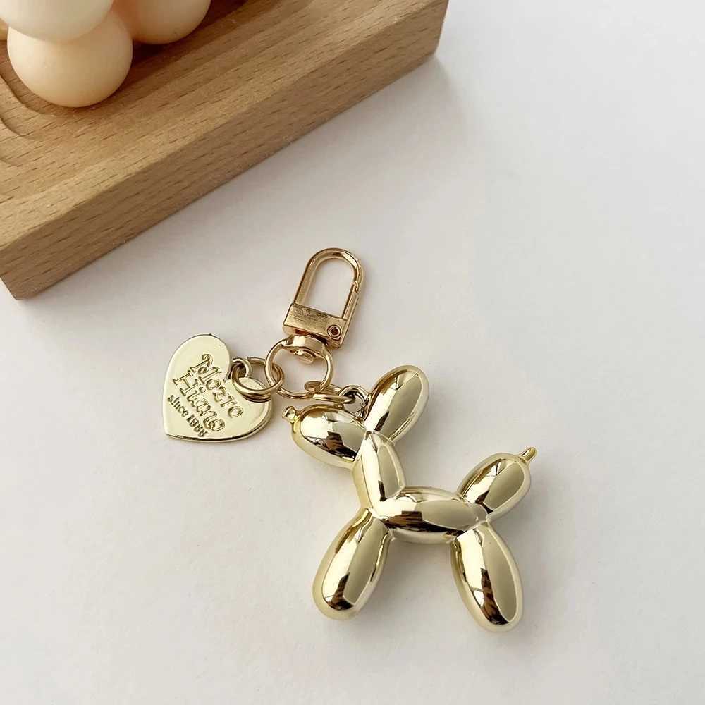 Cute Acrylic Cartoon Balloon Dog Keychains for Women Y2k Bag Pendant Couple Car Key Chains Jewelry Gift Decoration AccessoriesL240729