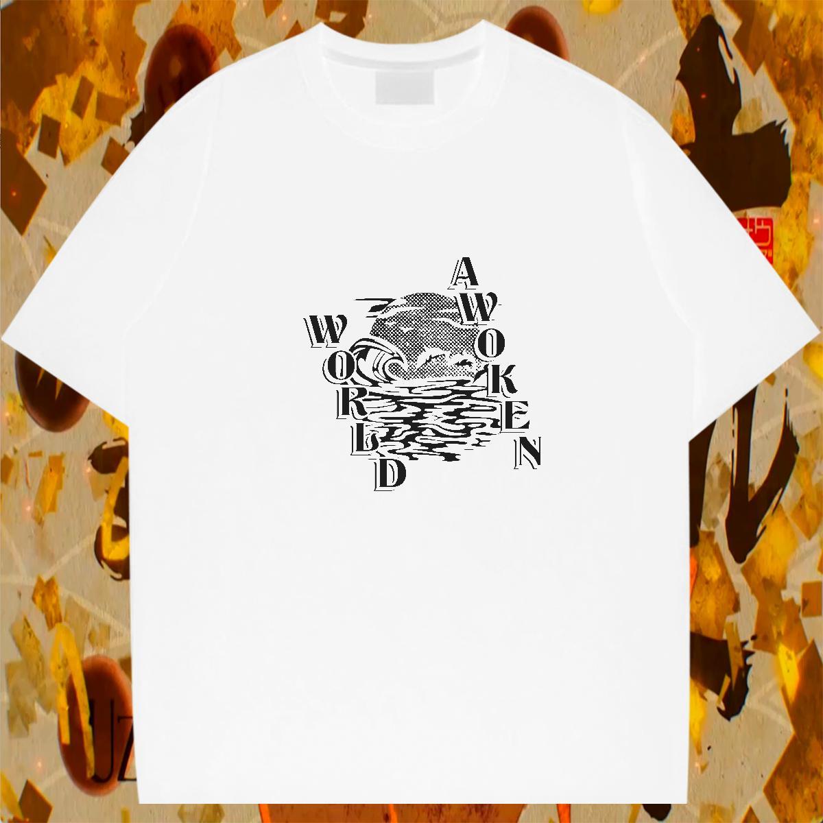 Brand Couples T Shirts 230g Cotton Anime Printing Street beach Custom Cartoon Breathable Crew Neck Classic Casual Man T Shirts Clothings