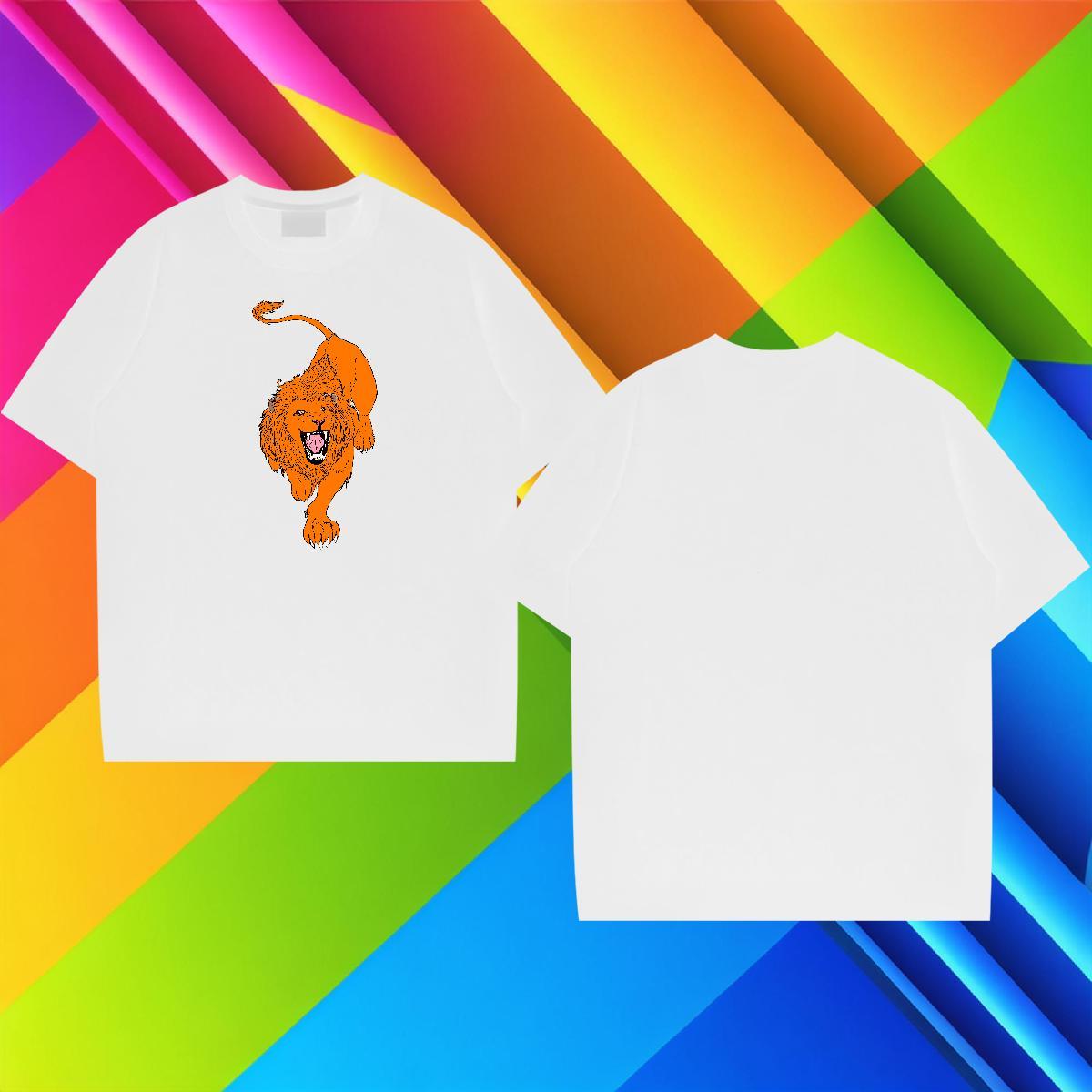 Loose Fit Mens Tshirts 230g Cotton Summer Casual tiger Oversized 4XL O-Neck Short Sleeve Fashion Design Mens T Shirts Tops Tees