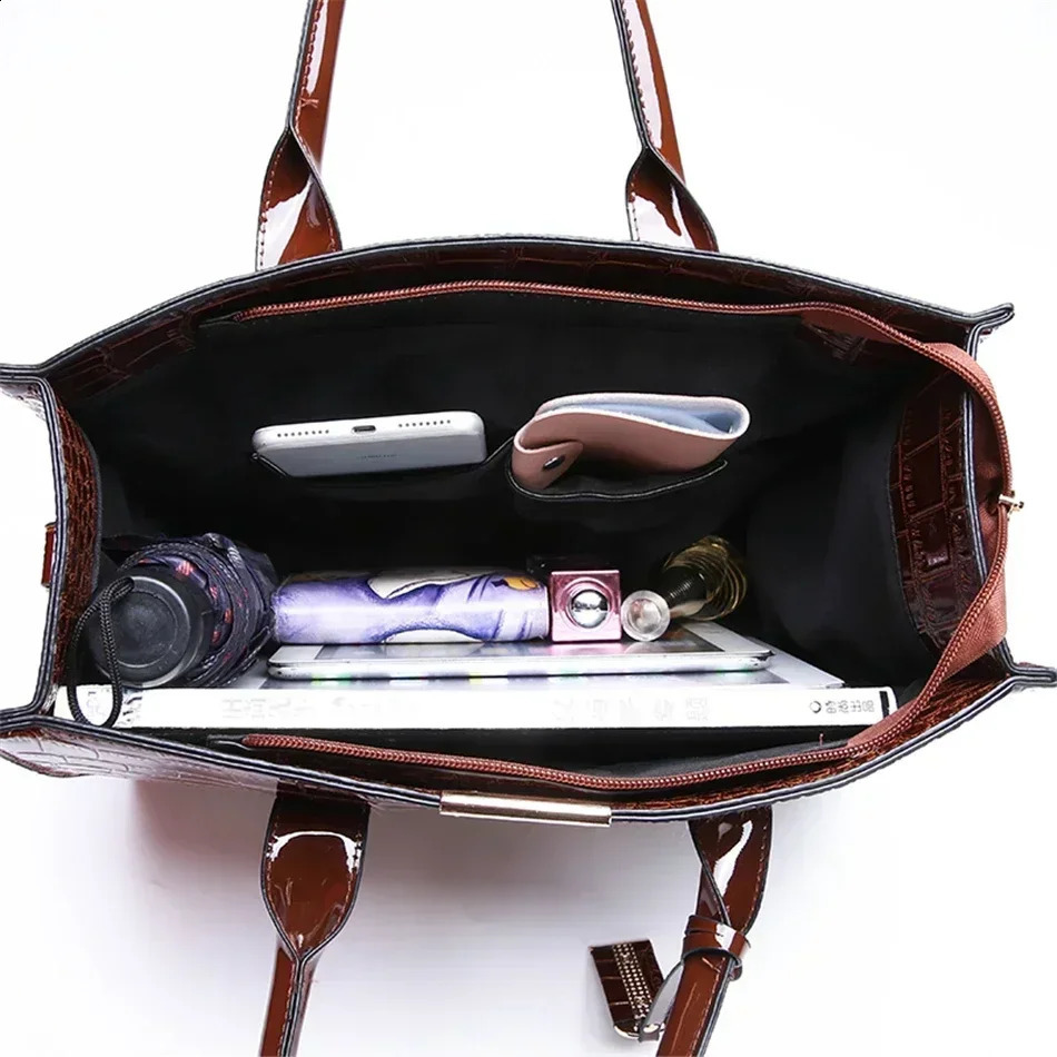 print womens handbags and wallets casual handbags top handbag large capacity patented leather cross body bag 240904