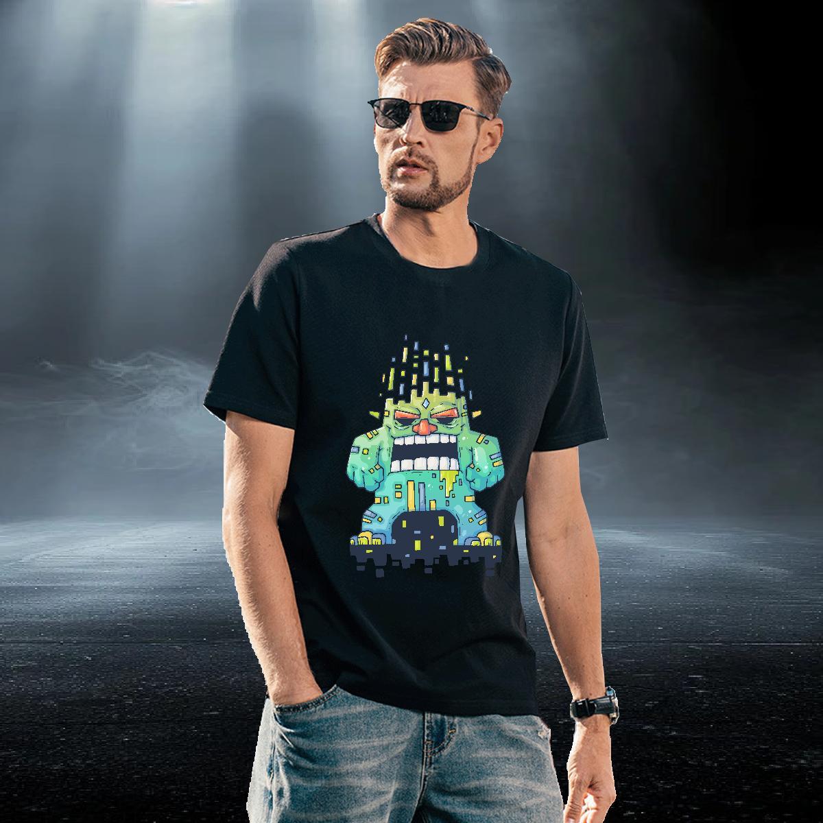 Classic Tshirts 230g Pure Cotton Outdoor ET Anime Print Breathable Short Sleeve Fashion Design Men T Shirts Wear