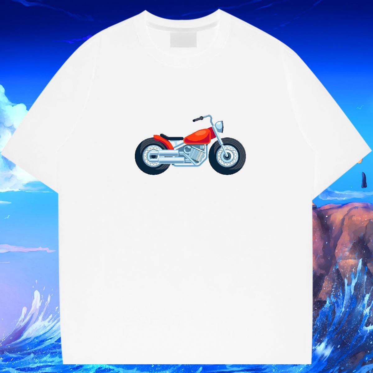 TOP Quality Mens Tshirts 230g 100% Cotton Daily Wear Motorcycle White Plus Size Round Neck Short Sleeve Fashion Casual T Shirt For Man Tees Shirts