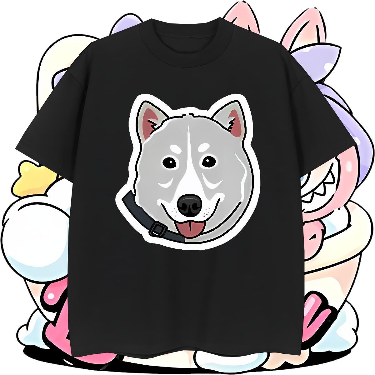 Loose Fit Tshirts 230g 100% Cotton High Street Hip Hop dog Custom Printed O-Neck Short Sleeve Designer T Shirts Men Tees Shirts