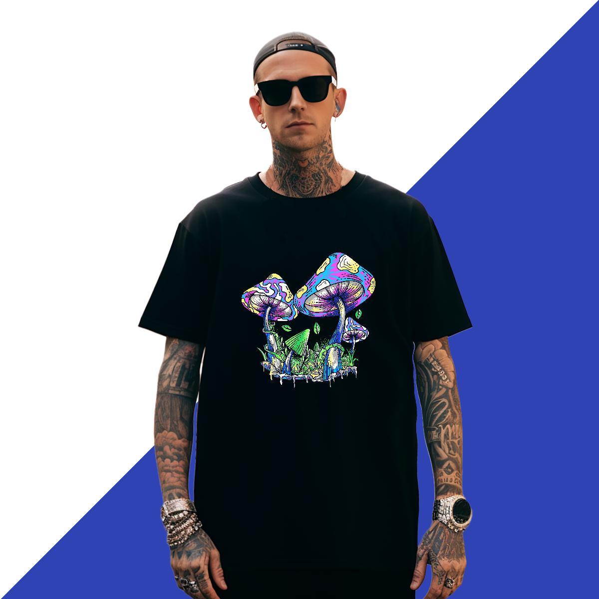 TOP Quality Men Tops Tees 230g Cotton Spring Summer mushroom Custom Cartoon Crew Neck Factory Direct Man T Shirts Top Tees