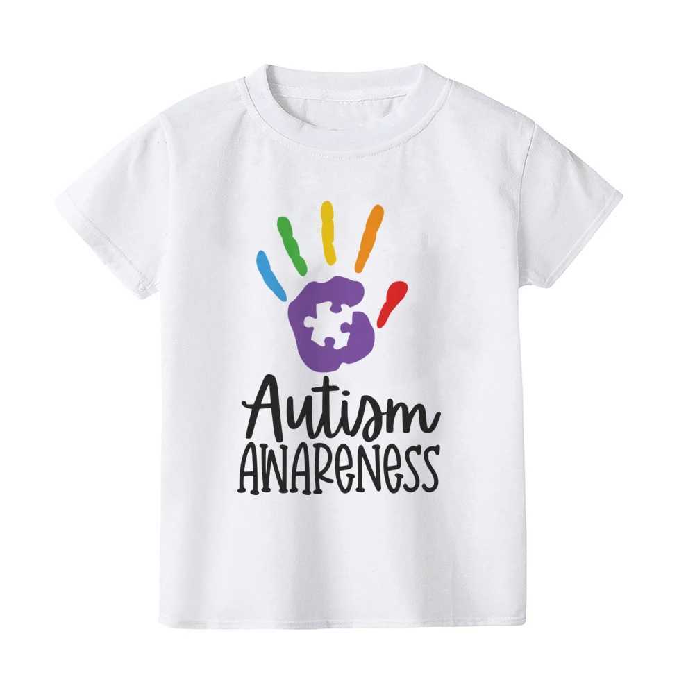 T-shirts Autism Awareness Kids Tshirt Toddler T-shirt Boy Girl Clothes Autism Heart Chilld Shirt Care for Autistic Patients Children TeeL24729