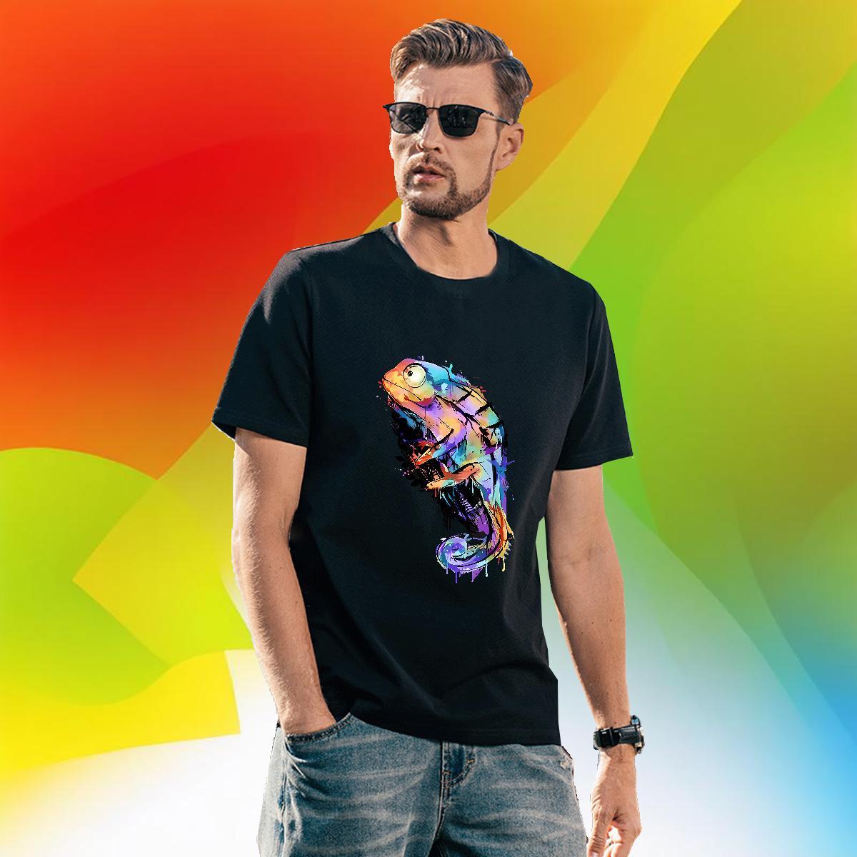 Soft Men Clothes T-Shirt 230g 100% Cotton Summer Casual colorful fish Custom Print Plus Size Crew Neck DIY T Shirts Men Top Tees