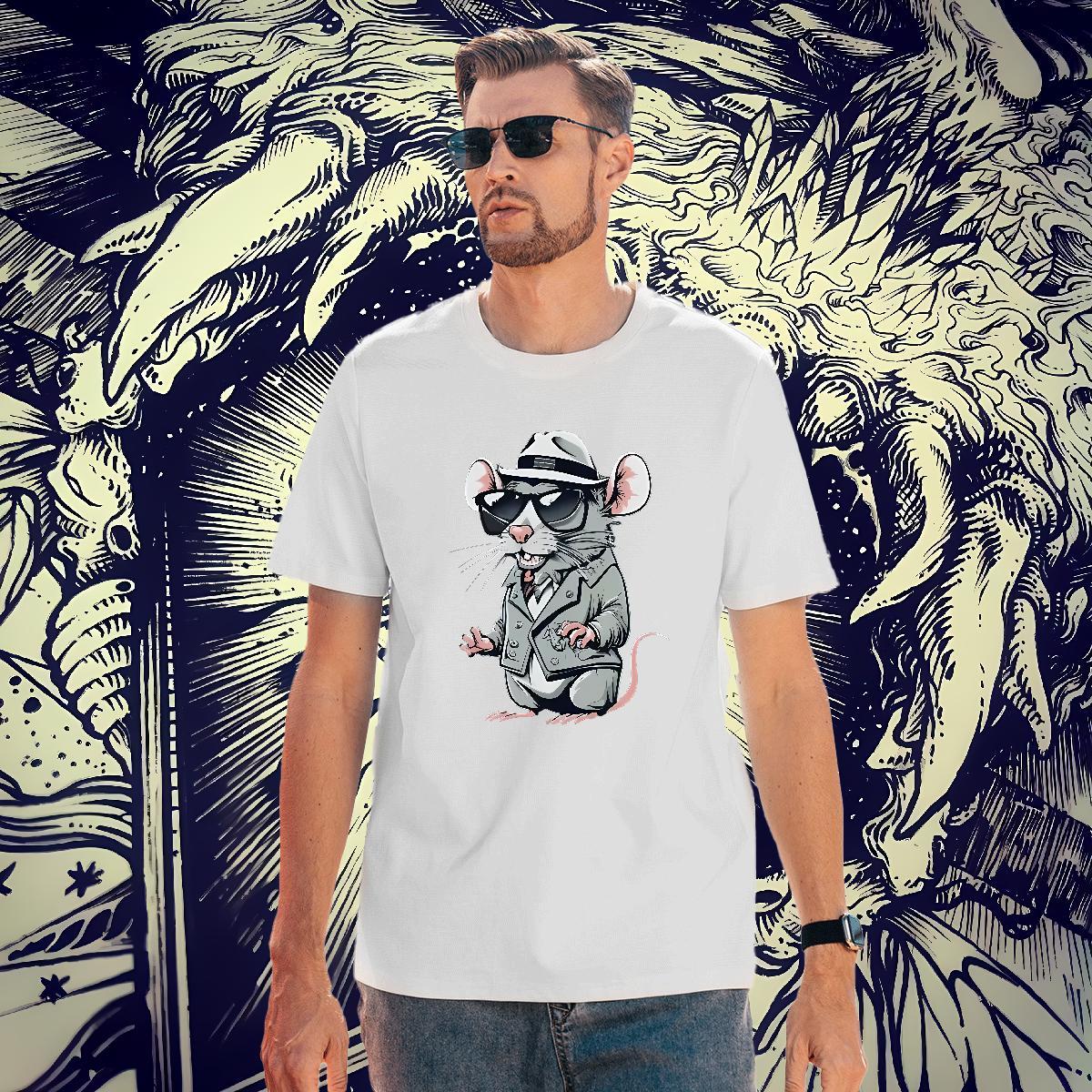 Soft Men Clothes T-Shirt 230g Cotton Hip Hop mouse DIY Printed Short Sleeve Soft New Mens T Shirts Tees