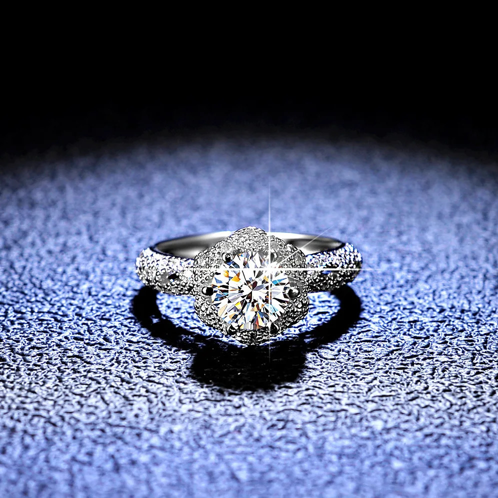 18K Gold Ring Six claw Womens Fashion Small perfume Chuxue Jewelry Holiday Gift 240723