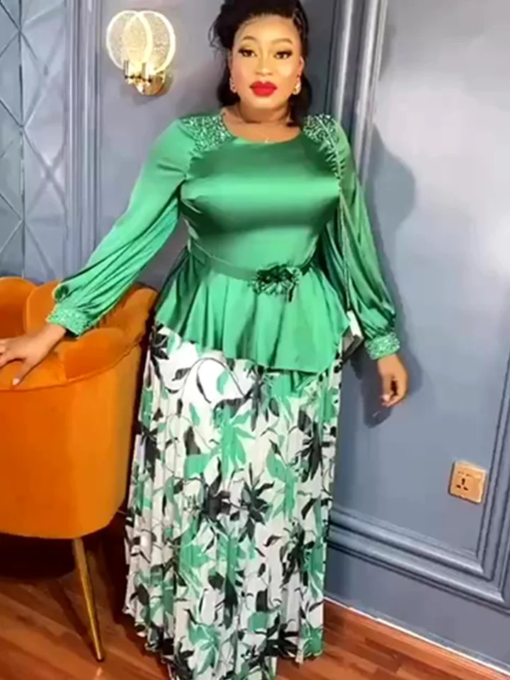 African Clothes for Women 2 PCS Sets Tops And Skirts Suits Dashiki Ankara Turkey Outfit Robe Plus Size Wedding Party Dresses 240722