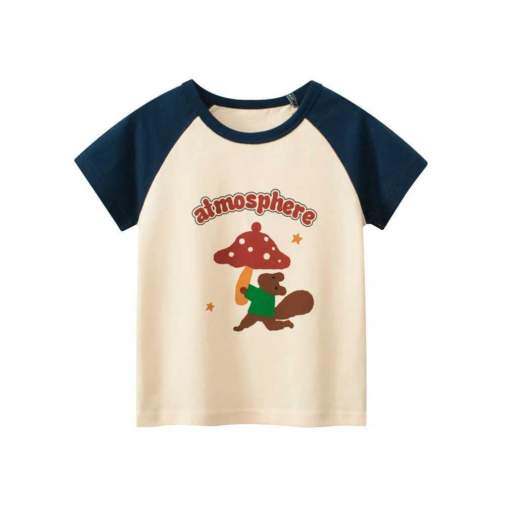 T-shirts 1-9T Toddler Girls T Shirt Cotton Baby Summer Clothes Short Sleeve Print Infant Tshirt Casual Loose Basic Tee Top OutfitL24729