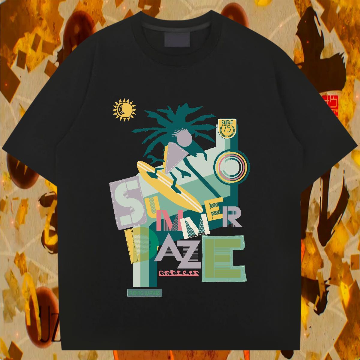 Cool Men Clothes T-Shirt 230g 100% Cotton Hip Hop beach Oversized 4XL Short Sleeve O-Neck Classic T shirt Tshirts