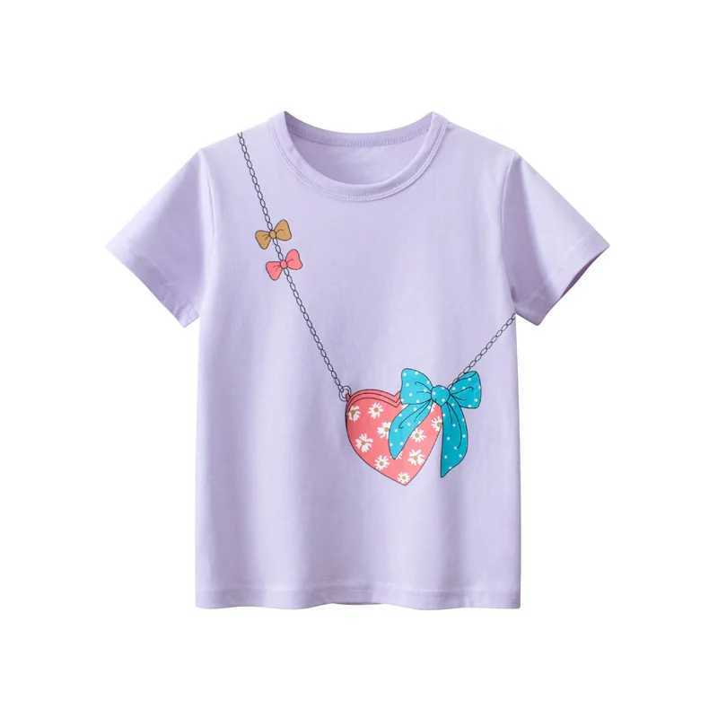T-shirts 1-9T Cotton Girls T Shirt Summer Toddler Kid Tshirt Baby Clothes Short Sleeve Infant Tee Top Casual Childrens Tshirt OutfitL24729