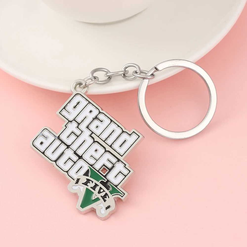 Muti-Pendant Key Holder PS4 Xbox PC Keyfob Game GTA V Grand Theft Auto 5 Keychain For Fans Key Chains Key Ring llaverosL240729