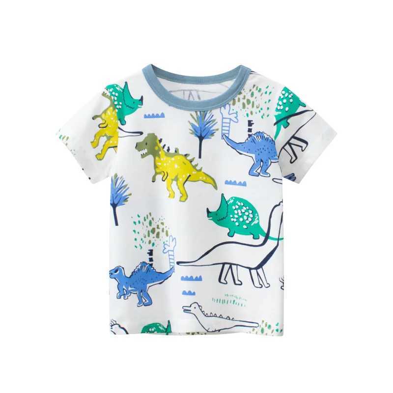 T-shirts 2-8T Summer Dinosaur Boys T Shirt Toddler Kid Boys Clothes Short Sleeve Top Infant Cotton Tshirt Childrens Tee Shirt OutfitL24729