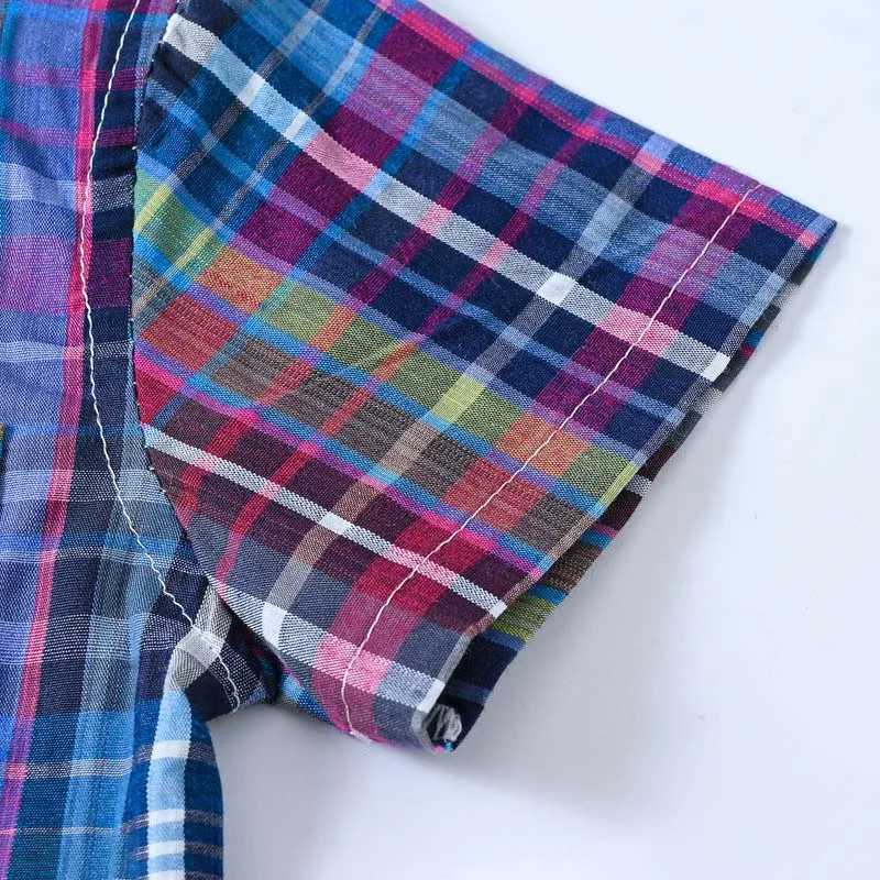 2023 plain weave childrens shirt summer thin short sleeved shirt baby boys shirt cotton casual childrens shirt tee 3-8YW240729