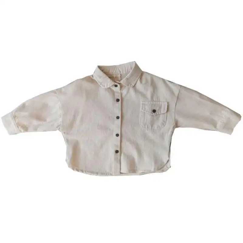 Japanese cotton mens clothing 2023 childrens loose long sleeved lightweight shirt childrens top childrens clothing 1 3 5 7 YW240729
