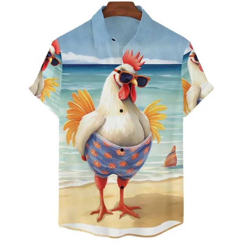 Interesting chick shaped shirt childrens clothing cute cartoon beach short sleeved fashion 3D printed girls and boys with blonde hairW240729