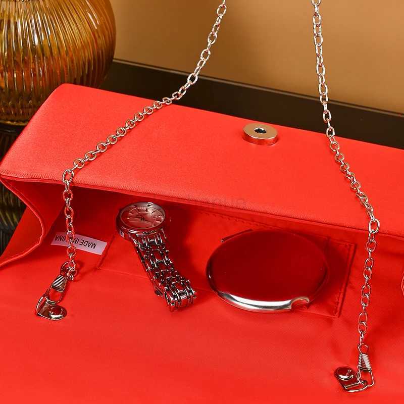 Classical Satin Elegant wedding Evening Bag Luxury Bridal Clutch bag Elegant Ladies Rhinestone Buckle Envelop Bag For WomenXJ240729