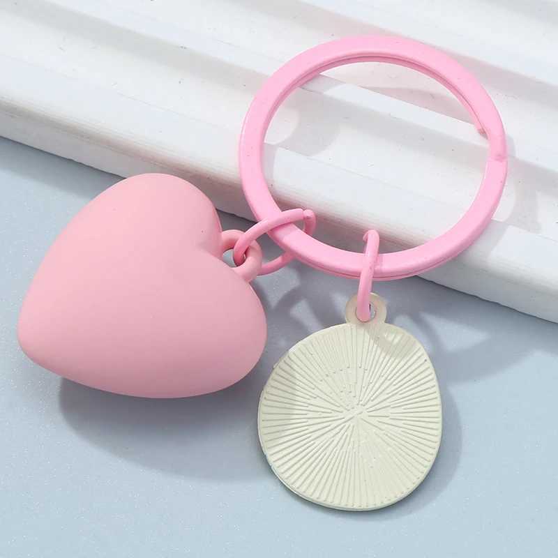 Cute Heart Keychains Pink Smile Love Romantic Key Rings Good Gift For Women Girlfriend Handbag Accessories DIY Handmade JewelryL240729