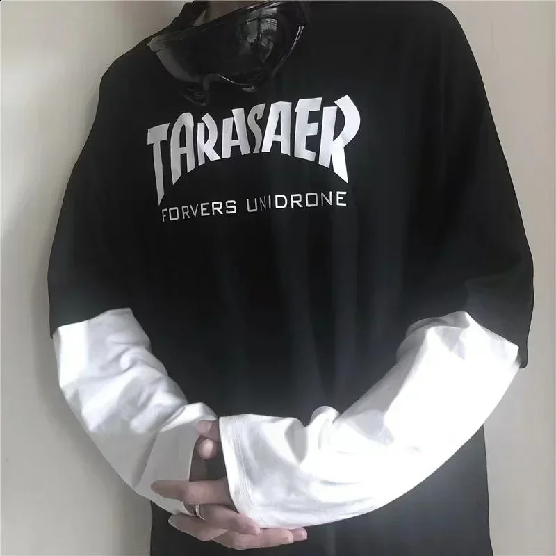 T-shirt for men Autumn Mens clothing Anime t-shirts Mens long sleeve t-shirts Loose Daily Print Oversized t shirt Gym Y2k tops 240812