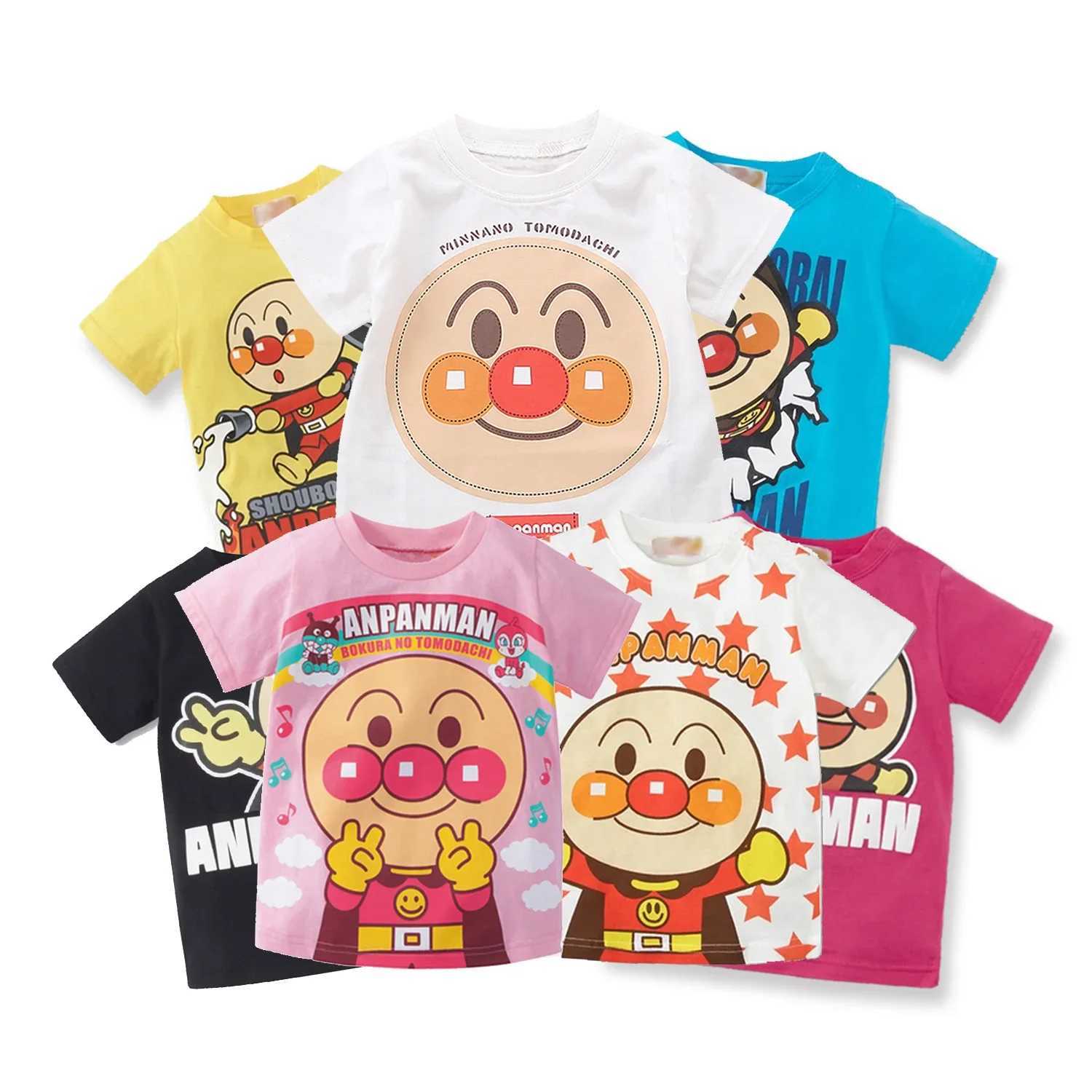 T-shirts New Cartoon Anpanman Kids T Shirt For Summer Children Baby Boy Girl Short Sleeve T-Shirts Cotton Clothes Toddler Tops Tees ShirtL24729