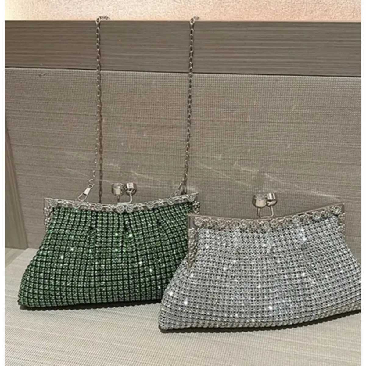 Women Luxury Rhinestone Evening Clutch Bag Detachable Chain Wedding Purse Prom Banquet Handbag Female Elegant Party Shoulder BagXJ240729