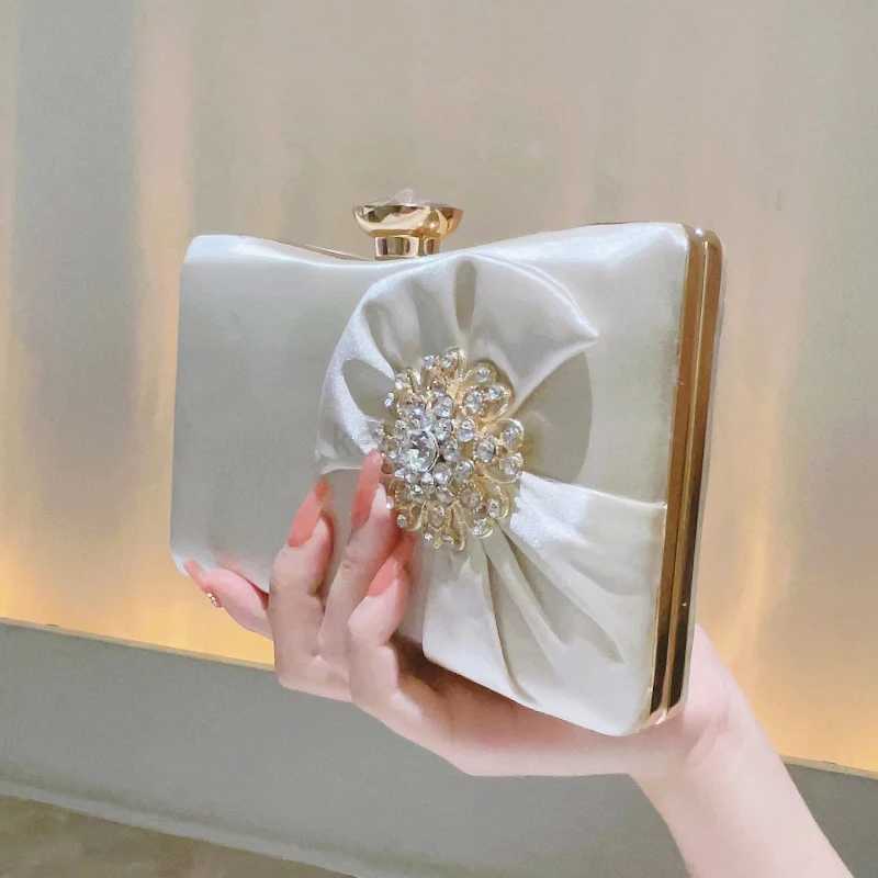 Elegant Rhinestone Decor Evening Bag Classic Formal Dinner Handbag Womens Stylish Clutch Purse For Party Wedding PromXJ240729