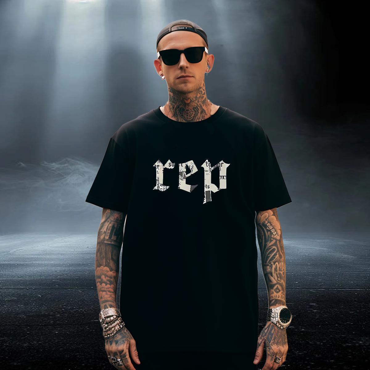 Soft Tshirts 100% Cotton 230g Hip Hop Street letter Custom Printing Breathable Crew Neck Fashion New T-Shirts for Men Tees