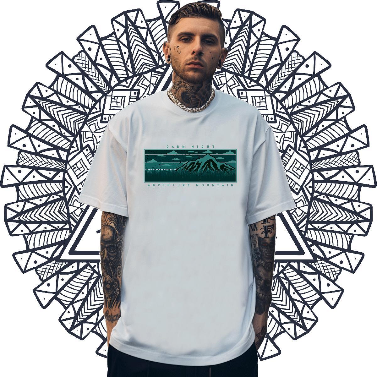 Comfortable Men Tshirts 230g 100% Cotton Street mountains Skull Breathable Crew Neck Customized Men T Shirts Tops Shirt