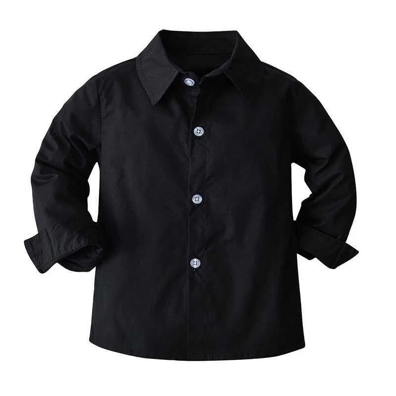 Spring and autumn baby boy shirt black long sleeved lapel cardigan casual childrens shirt mens clothing mens clothing mens clothing mens clothingW2407