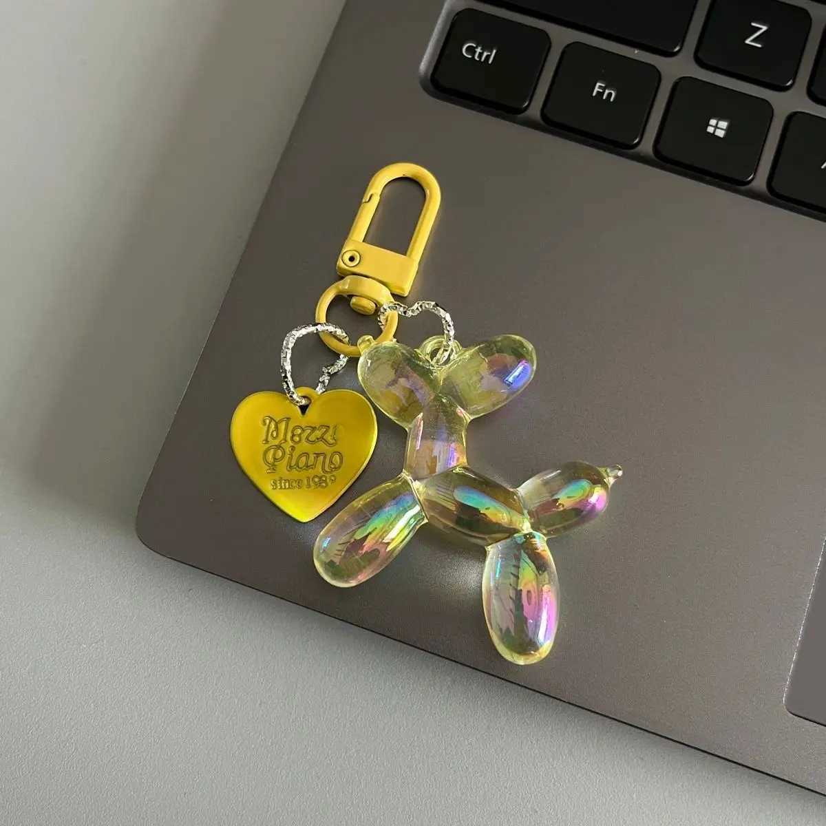 Bling Kawaii Cartoon Balloon Dog Keychain Key Ring for Women Men New Colorful Cute Bag Car Pendant Decoration Holder AccessoriesL240729