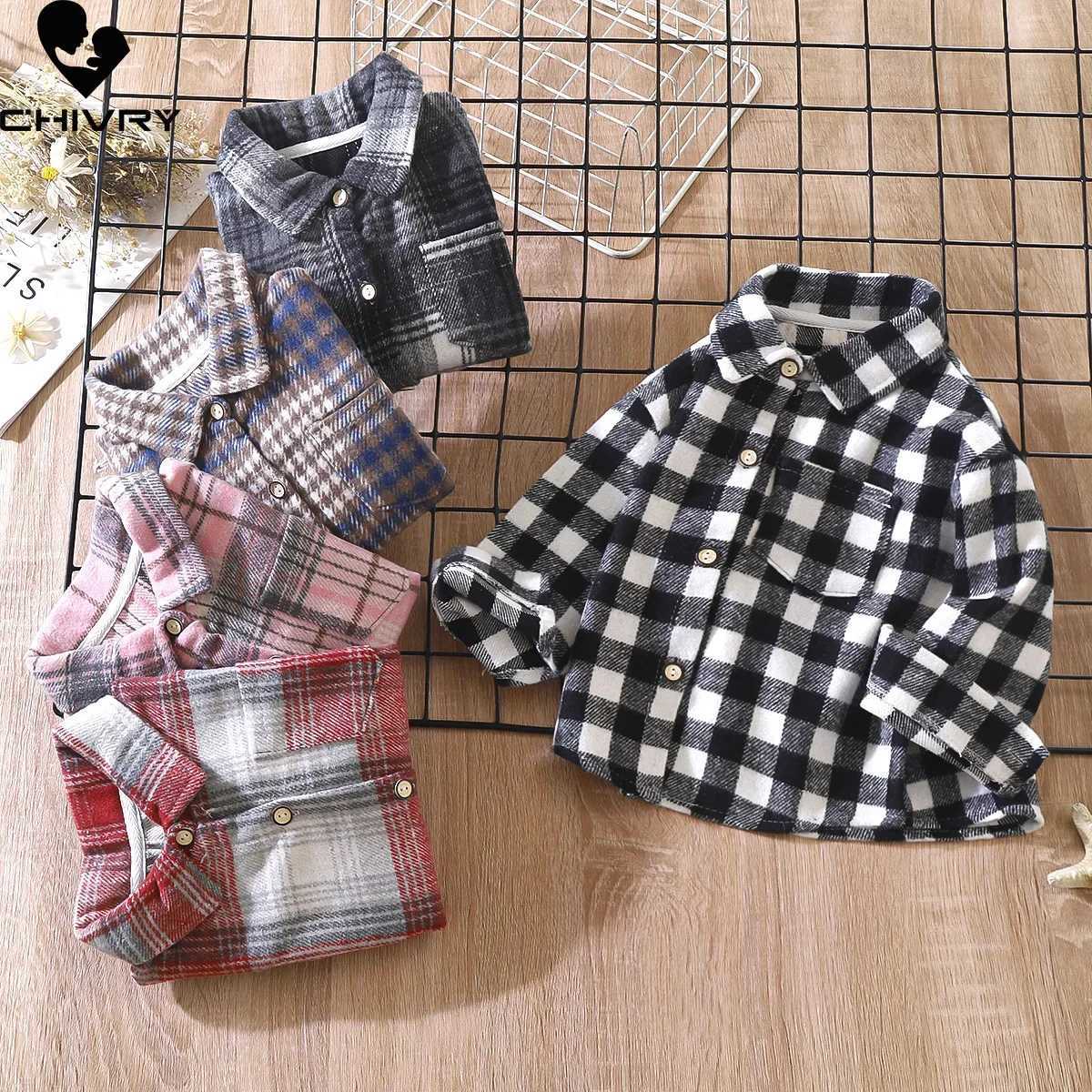 Boys classic checkered striped shirt jacket new 2024 spring/summer retro childrens long sleeved lapel casual shirt top childrens clothingW240729