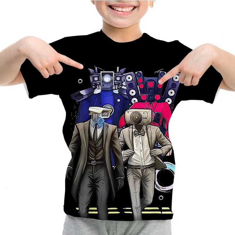 T-shirts Kids Summer T Shirt Skibidi Toilet T-shirts Girls O-neck Short Sleeve Boys Cartoon Casual Tshirt Camiseta Childrens ClothingL24729