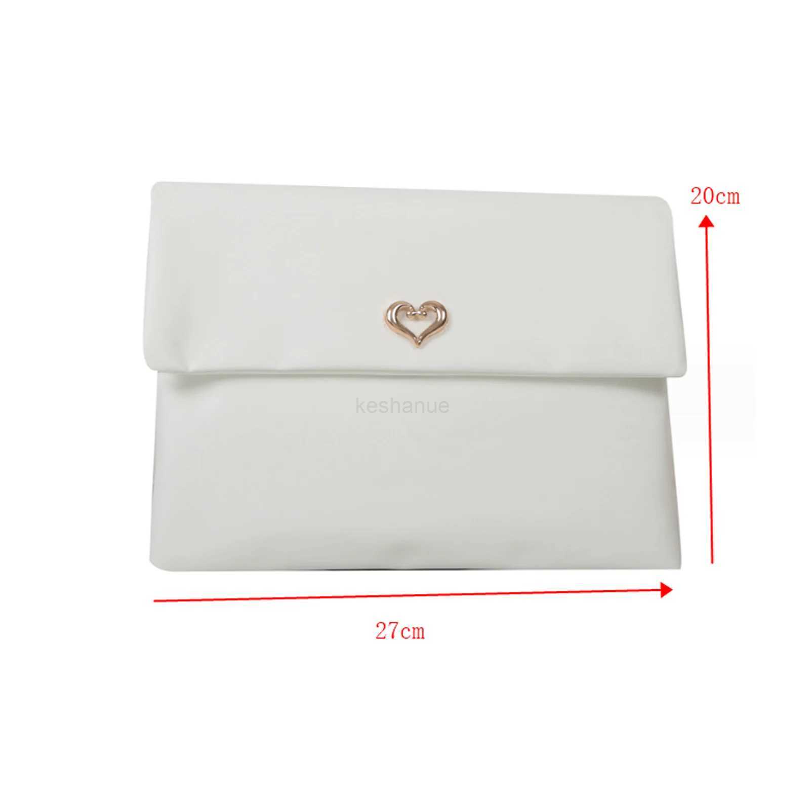 Fashion Trend Women Clutch PU Leather Heart Decoration Evelope Bag Wristlet Bags Female Casual Small Handbags Day Pouch PurseXJ240729