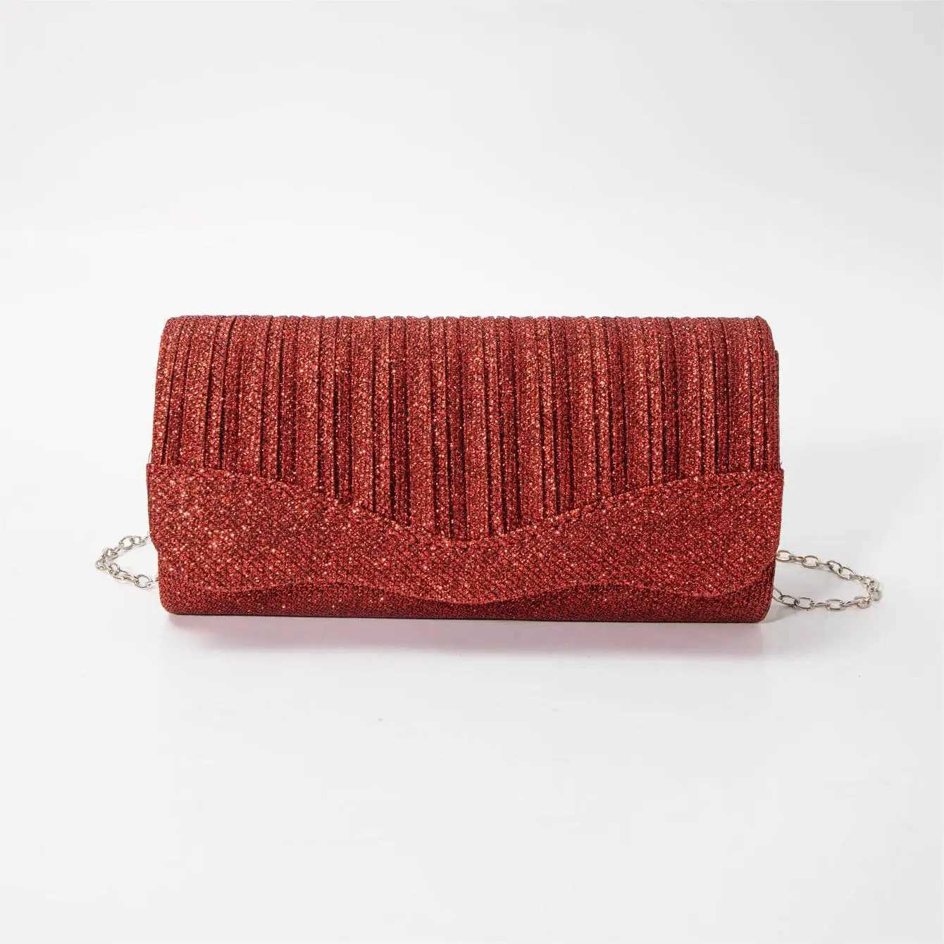 2024 New Pleated Ladies Clutch Luxurious shiny high fashion Party Ladies Tote Evening bagXJ240729