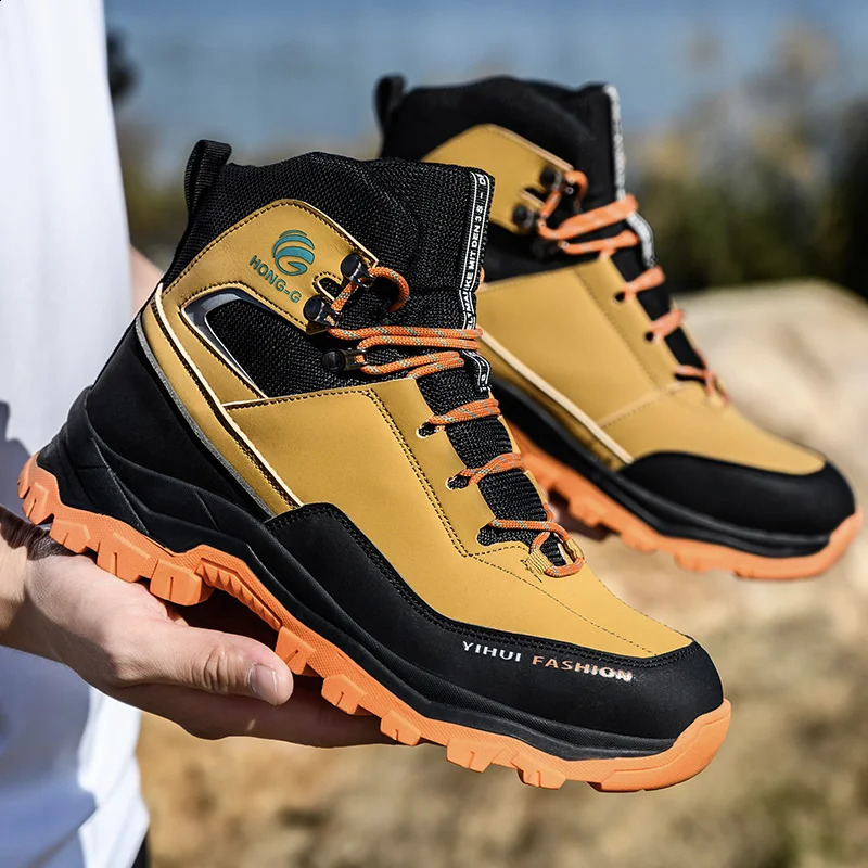 High Top Mens Safety Shoes Steel Toe Anti Smash Boots Puncture Proof Work WearResistant 241223