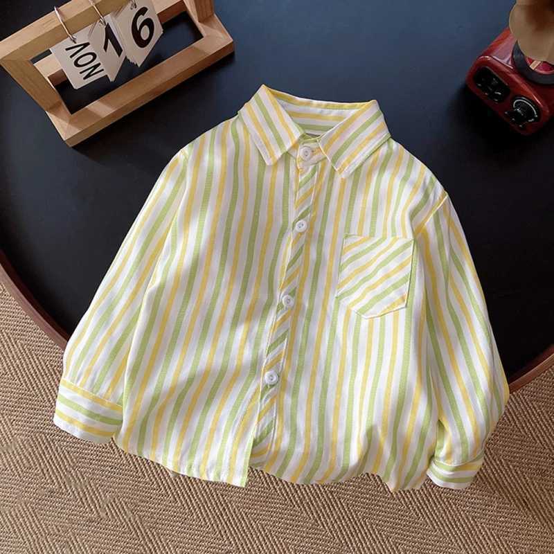 Childrens shirt spring thin shirt baby boy flat top childrens boy coat long sleeved casual shirt D2LW240729