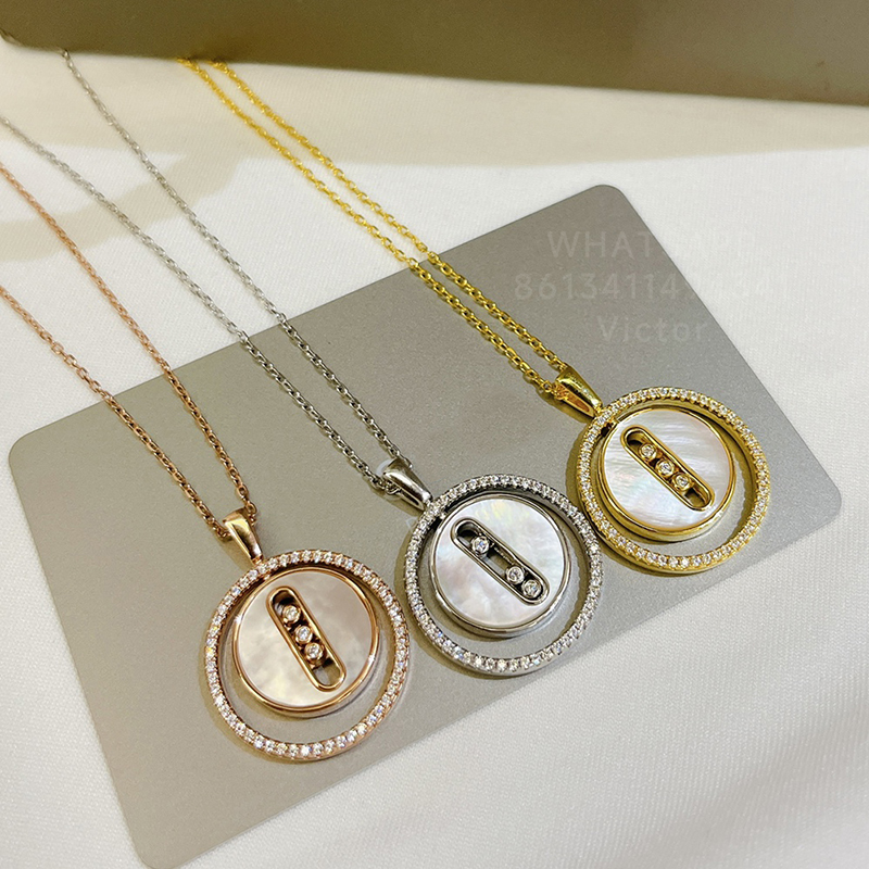 necklace for woman designer diamond diamond Sterling Silver T0P quality 925 silver Gold plated 18K brand designer European size gift for girlfriend with box 015 A