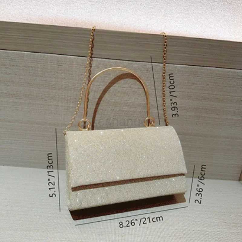 Shiny Wedding Clutch Handbag for Women Girls Glitter Shoulder Bag Wedding Purses Dating Bag All-matching Evening BagXJ240729