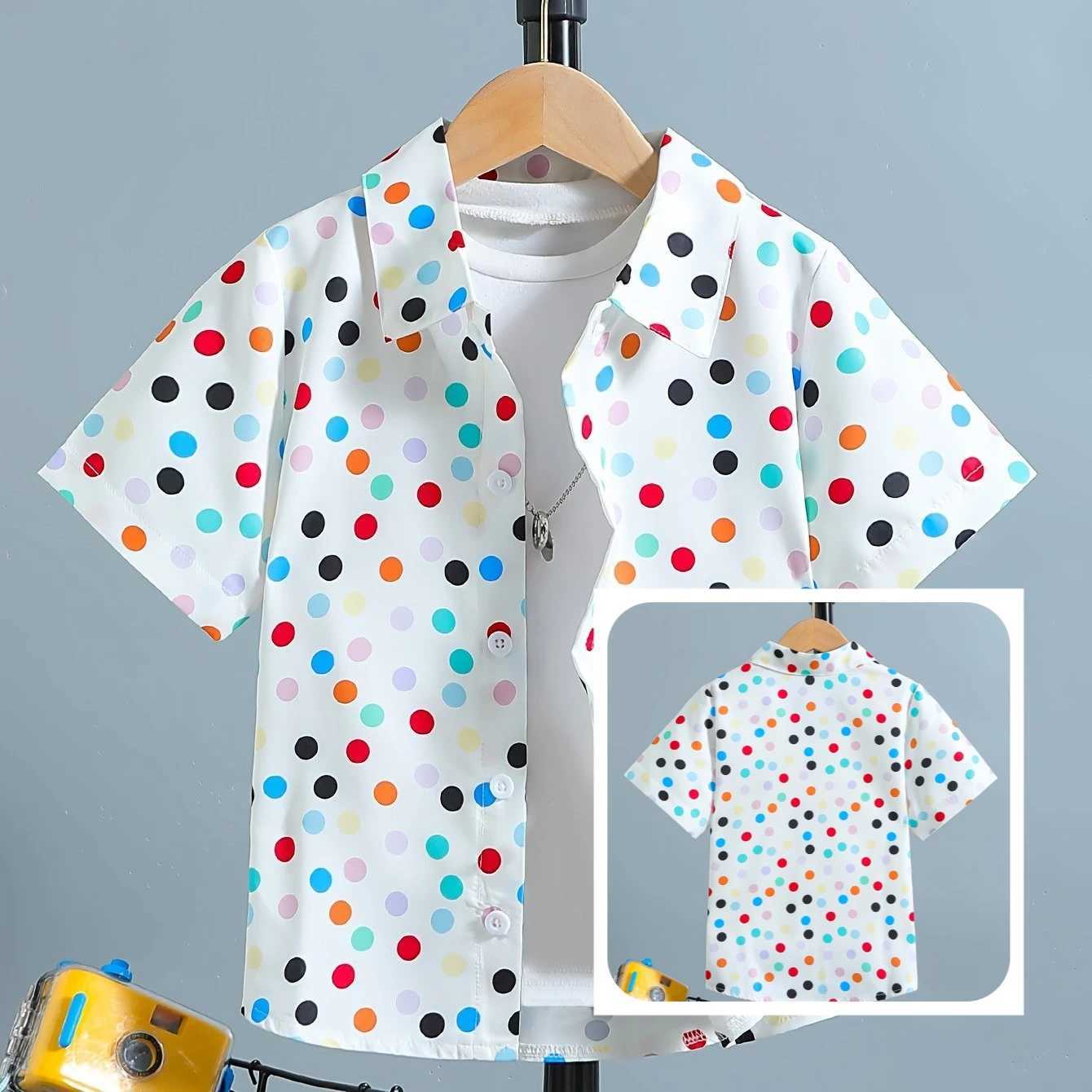 2024 childrens clothing casual loose fit short sleeved cool and comfortable summer beach boys and girls holiday childrens boys clothingW240729