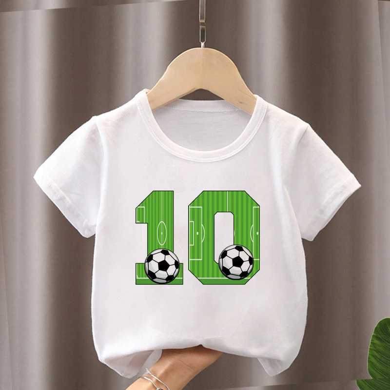 T-shirts Summer New Boys Girls Football T Shirts Birthday Shirt 1-12 Years Boy Soccer Sport T-Shirt For Kids Birthday Gift Tshirt TopsL24729