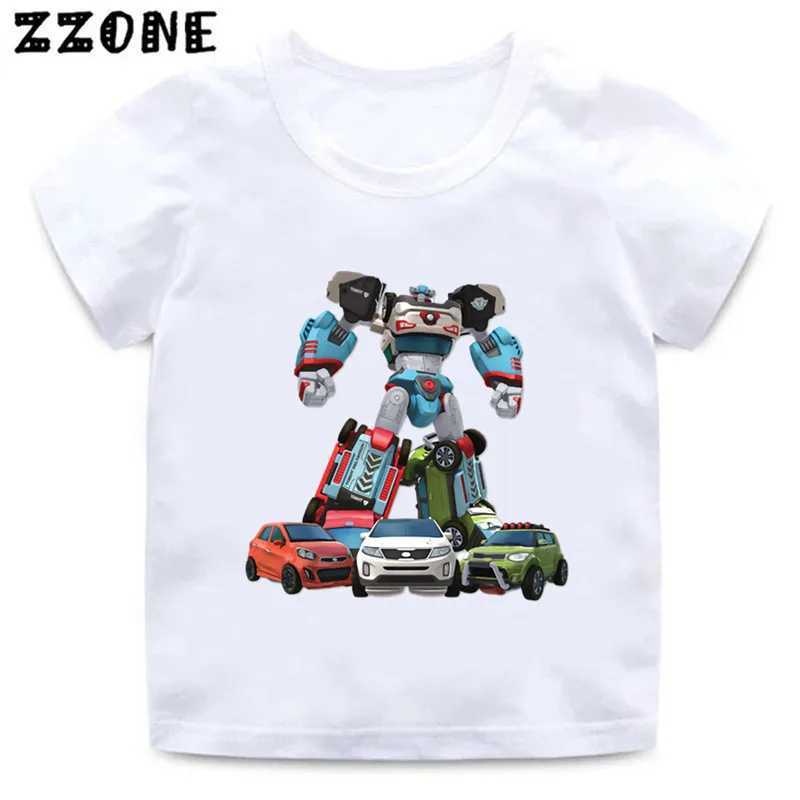 T-shirts Tobot Evolution Transformer Robot Car Print Kids T-Shirts Girls Clothes Cartoon Baby Boys T shirt Summer Children Topsooo2179L24729