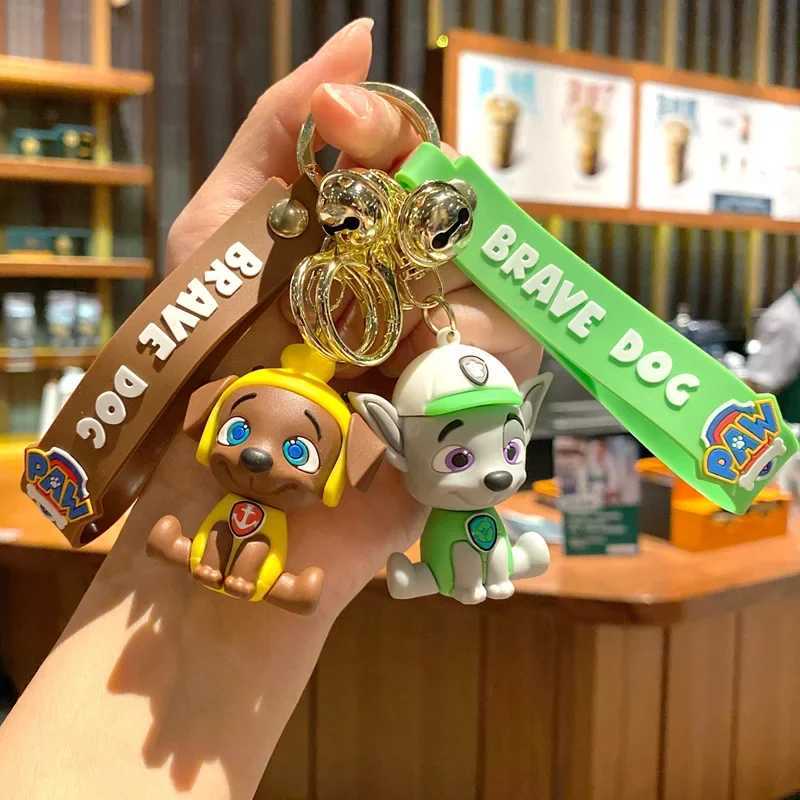 New Animated Cute Puppy Woof Paw Team Keychain Couple Keychain Bag Car Keychain Gift Wholesale patrol dollL240729