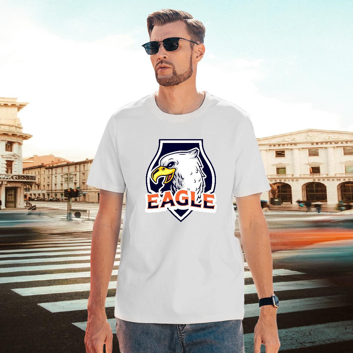 Loose Fit Men Tops Tees 100% Cotton 230g Street wear Hip Hop eagle DIY Printed Breathable Crew Neck Free Shipping Man T Shirts Wear