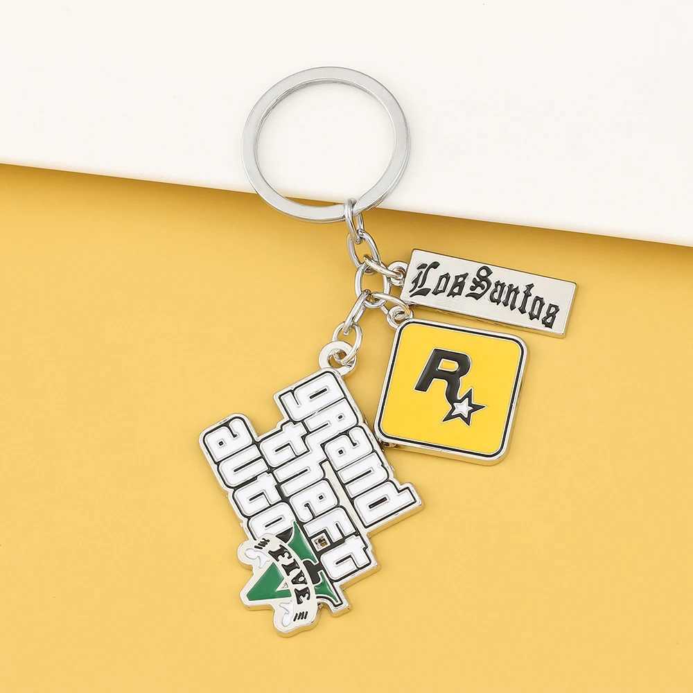 Muti-Pendant Key Holder PS4 Xbox PC Keyfob Game GTA V Grand Theft Auto 5 Keychain For Fans Key Chains Key Ring llaverosL240729