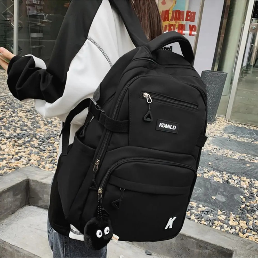 Canvas Backpack Student Schoolbag Large Capacity Outdoor Backpacks rens Bags Thin Light Fashion Shoulder Bag 240813