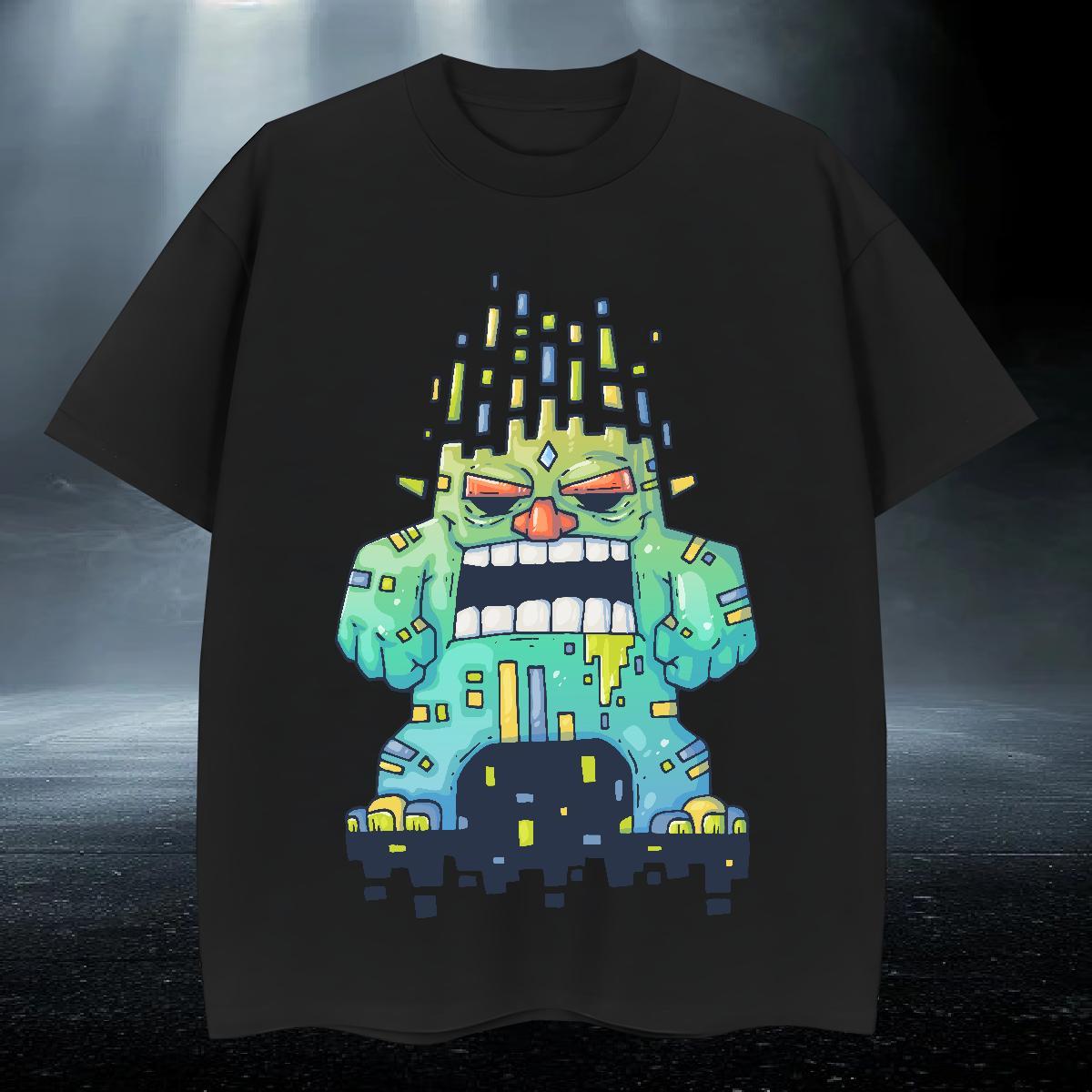 Classic Tshirts 230g Pure Cotton Outdoor ET Anime Print Breathable Short Sleeve Fashion Design Men T Shirts Wear