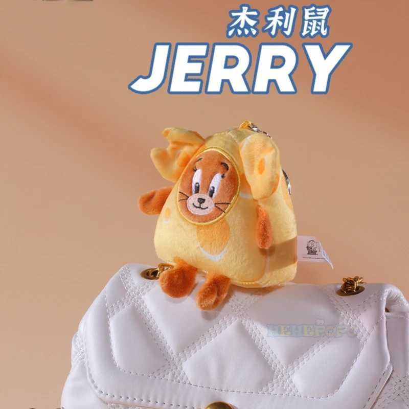 Cartoon Tom And Jerry Plush Key Ring Toy Anime Figure Cheese Tom Cat Jerry Mouse Pendant Stuffed Keychain Doll Toys For Kid GiftL240729